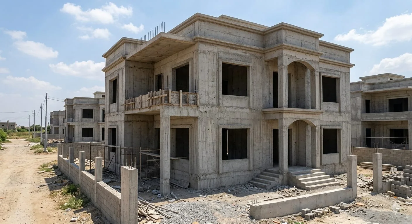 فيلا في مرحلة بناء العظم
